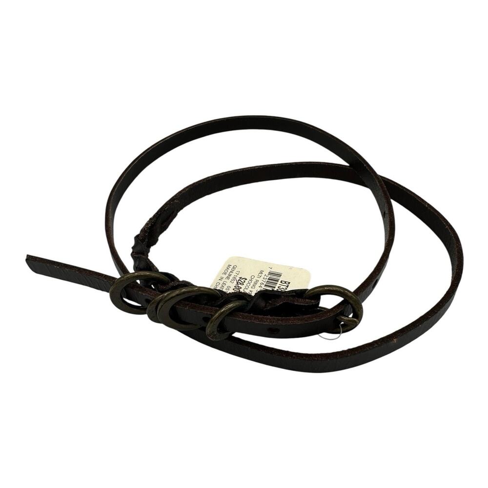 Fossil Multi Ring Keeper Chocolate Brown Leather Belt Slim Large